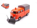 MOTORMAX MTM79593 VW TYPE 2 T1 PICKUP TRUCK W/SNOW PLOW 1962 ORANGE 1:24 Modellino