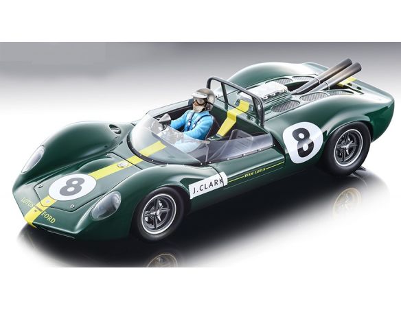 TECNOMODEL TMD18125E LOTUS 40 N.8 BRANDS HATCH GUARDS TROPHY 1965 JIM CLARK W/FIGURE 1:18 Modellino