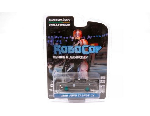 GREENLIGHT GREEN44940DGR FORD TAURUS LX 1986 DETROIT METRO WEST POLICE ROBOCOP GREEN WHEELS 1:64 Modellino