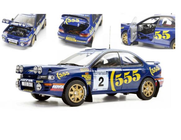 SUNSTAR SS5521 SUBARU IMPREZA 555 N.2 WINNER NEW ZELAND 1994 C.MCRAE-D.RINGER 1:18 Modellino