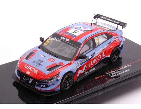 IXO MODEL GTM157A HYUNDAI ELANTRA N TCR N.5 LUKOIL SC WTCR PORTUGAL 2021 MICHELISZ 1:43 Modellino