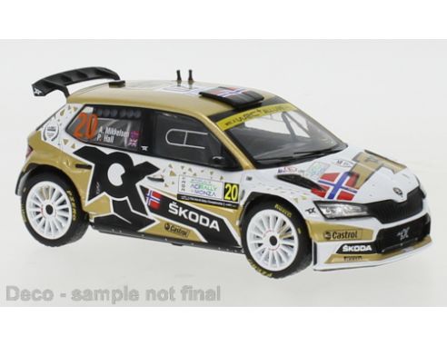 IXO MODEL RAM827B SKODA FABIA RALLY2 EVO N.20 RALLY MONZA 2021 MIKKELSEN/HALL 1:43 Modellino