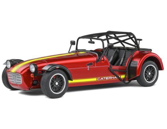 SOLIDO SL1801804 CATHERAM SEVEN 275 2014 ACADEMY METALLIC RED & YELLOW 1:18 Modellino