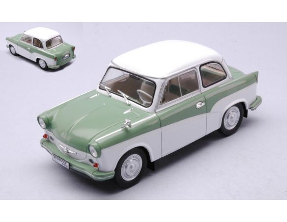 WHITEBOX WB124117 TRABANT P 50 WHITE/GREEN 1:24 Modellino