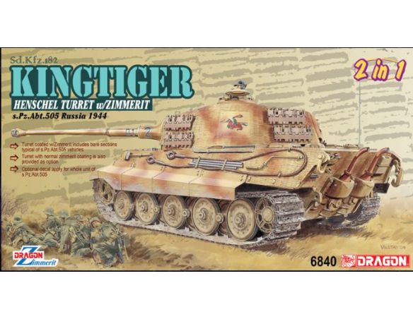 DRAGON D6840 KINGTIGER HENSCHEL 505 KIT 1:35 Modellino