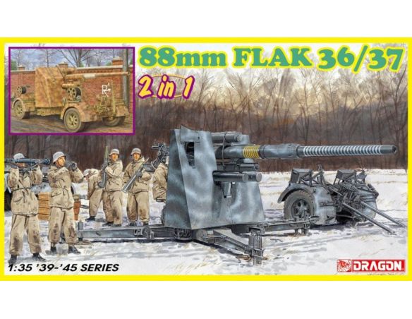 DRAGON D6923 88mm FLAK 36/37 2 IN 1 KIT 1:35 Modellino
