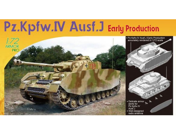 DRAGON D7409 PZ.KPFW.IV AUSF.J EARLY PRODUCTION KIT 1:72 Modellino