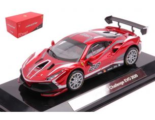 BBURAGO BU36309 FERRARI 488 CHALLENGE EVO 2020 N.28 RACING SERIES METALLIC RED 1:43 Modellino