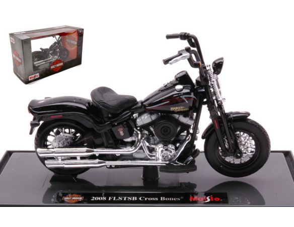 MAISTO MI18867Z HARLEY DAVIDSON FLSTSB CROSS BONES 2008 BLACK 1:18 Modellino