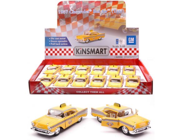 KINSMART KT761 CHEVROLET BEL AIR 1957 TAXI cm 12 1:40 Modellino