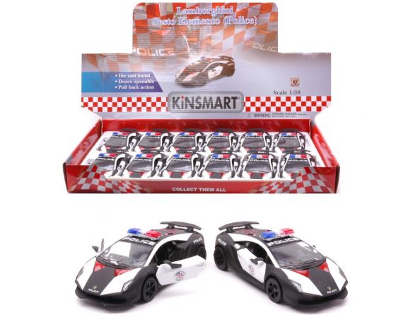 KINSMART KT89176 LAMBORGHINI SESTO ELEMENTO POLIZIA cm 12 1:38 Modellino