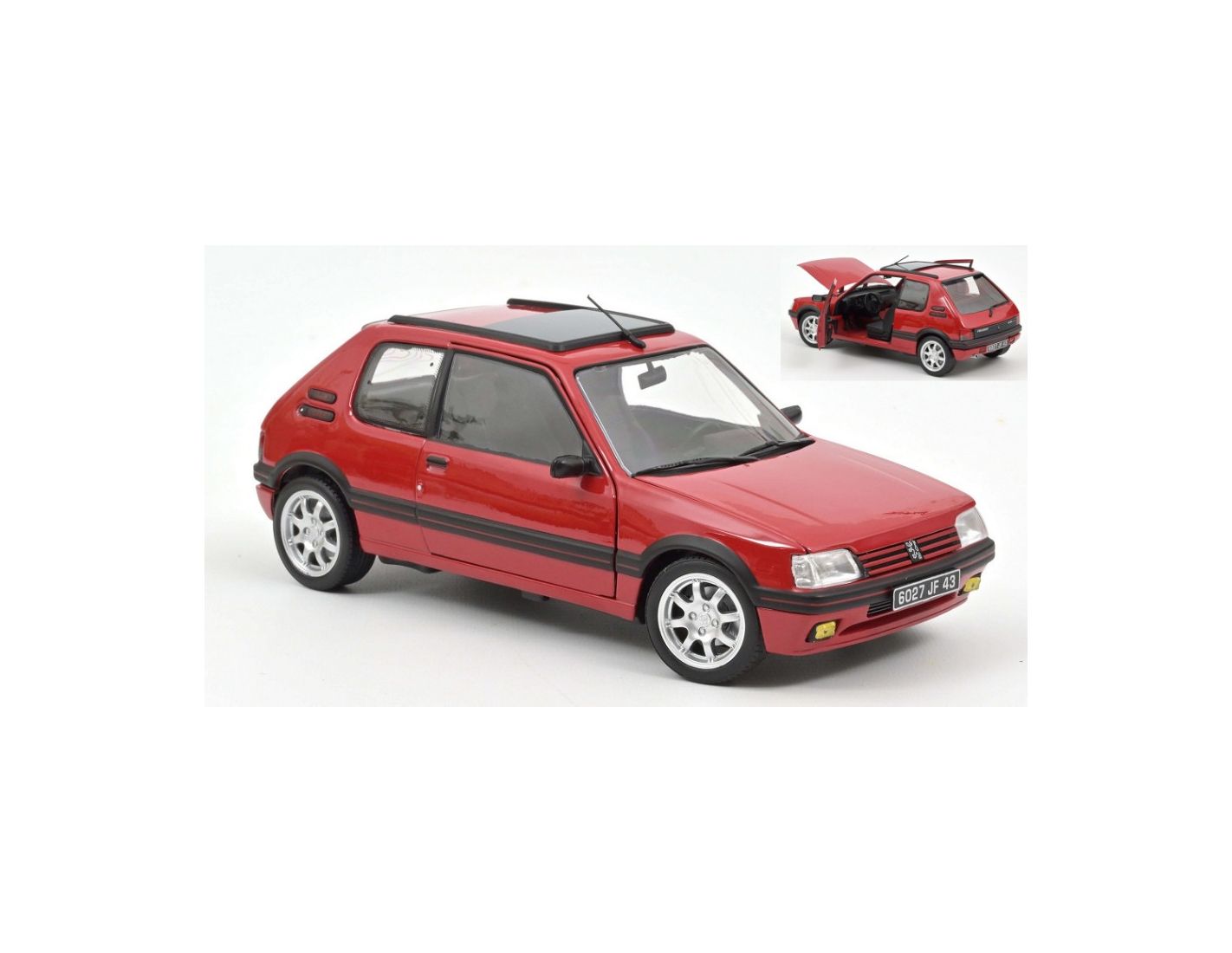 Peugeot 205 1.9 GTi phase 2 rouge de 1992 PTS Rims au 1/18 de