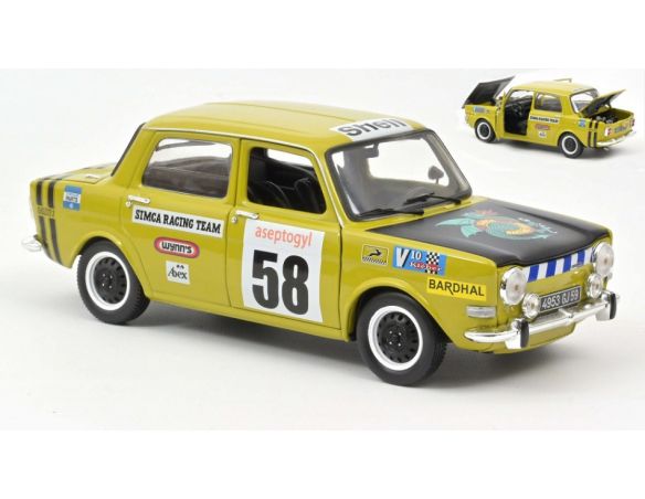 NOREV NV185699 SIMCA 1000 RALLYE 2 SRT N.58 1973 ACIDE GREEN 1:18 REPROD. Modellino