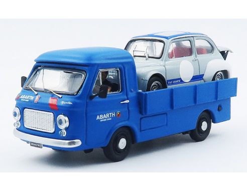 RIO RI4677D FIAT 241 AUTOCARRO PRONTO CORSE ABARTH+ AUTISTA +FIAT 600 BRUMM 1:43 Modellino