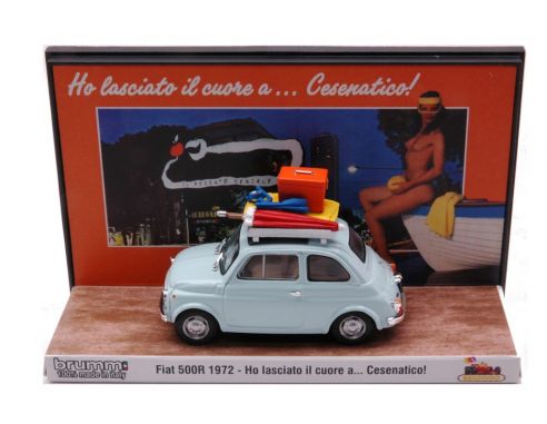 BRUMM BMS2209G FIAT 500R VACANZE ITALIANE HO LASCIATO IL CUORE A...CESENATICO 1:43 Modellino