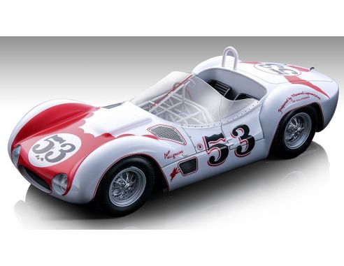 TECNOMODEL TMD18276C MASERATI BIRDCAGE TIPO 61 N.5 WINN.RIVERSIDE TIME GP 1960 B.KRAUSE 1:18 Modellino