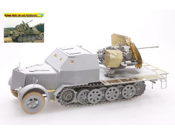 DRAGON D6553 SD.KFZ.7 W/3.7 CM FLAK 43 KIT 1:35 Modellino