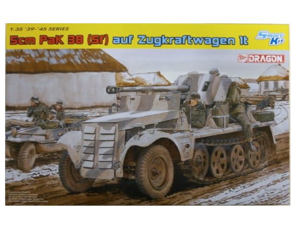 DRAGON D6719 5CM PAK 38 AUF ZUGKRAFTEAGEN KIT 1:35 Modellino