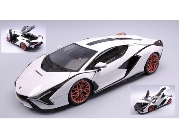 BBURAGO BU11046W LAMBORGHINI SIAN FKP 37 2019 WHITE 1:18 Modellino