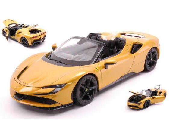 BBURAGO BU16016Y FERRARI SF90 STRADALE HYBRID SPIDER 2020 MET.GOLD 1:18 Modellino