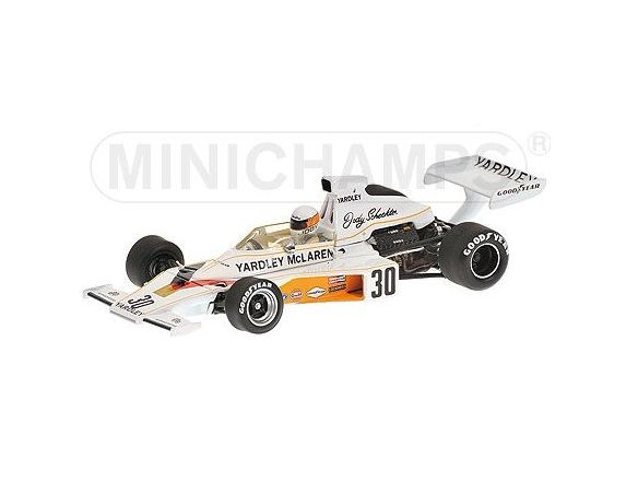 MINICHAMPS 530734330 McLAREN FORD M23 J. SCHECKTER BRITISH GP 1973 Modellino
