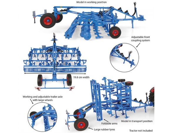 UNIVERSAL HOBBIES UH6290 COLTIVATORE ESTIRPATORE LEMKEN SMARAGD 9/600 K SEMI MOUNTED FIELD 1:32 Modellino