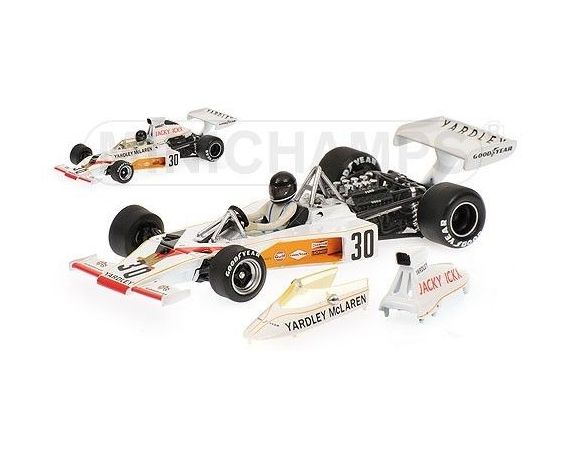 MINICHAMPS 530734331 McLAREN FORD M23 YARDLEY J. ICKX GERMAN GP 1973 Modellino