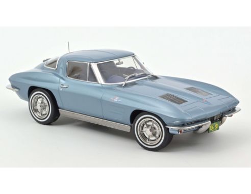 NOREV NV189050 CHEVROLET CORVETTE STING RAY 1963 LIGHT BLUE METALLIC 1:18 Modellino
