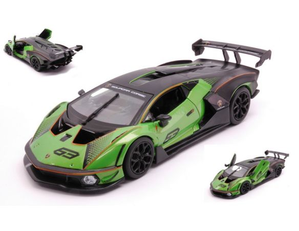 BBURAGO BU28017 LAMBORGHINI ESSENZA SCV12 N.63 GREEN 1:24 Modellino