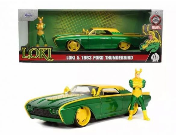 JADA TOYS JADA253225026 FORD THUNDERBIRD 1963 MARVEL LOKI 1:24 Modellino