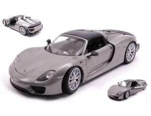 WELLY WE18051WSGY PORSCHE 918 SPYDER W/CLOSED TOP GREY 1:18 Modellino