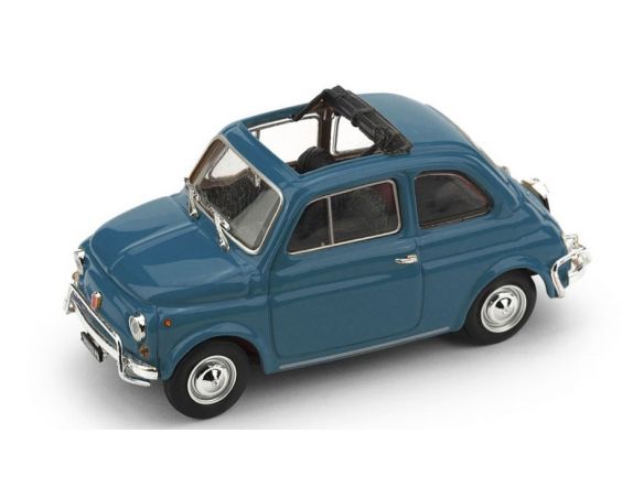 BRUMM BM0464-06 FIAT 500 L 1968-72 APERTA BLU TURCHESE 1:43 Modellino