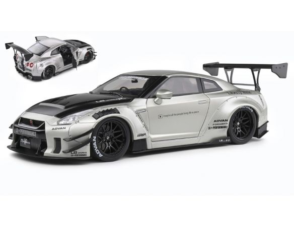 SOLIDO SL1805802 NISSAN GT-R (R35) W/LIBERTY WALK BODY KIT 2.0 2020 PEARL GREY 1:18 Modellino