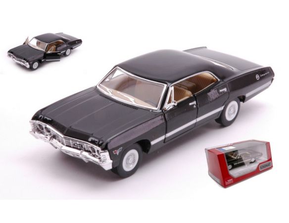 KINSMART KT5418WBK CHEVROLET IMPALA 4-DOOR 1967 BLACK cm 12 SINGLE BOX Modellino