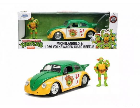 JADA TOYS JADA253285002 VW DRAG BEETLE 1959 TURTLES 1:24 Modellino