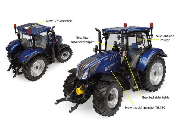 UNIVERSAL HOBBIES UH6362 NEW HOLLAND T6.180 BLUE POWER DYNAMIC COMMAND 1:32 Modellino