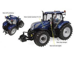 UNIVERSAL HOBBIES UH6364 NEW HOLLAND T7.210 BLUE POWER AUTO COMMAND 1:32 Modellino