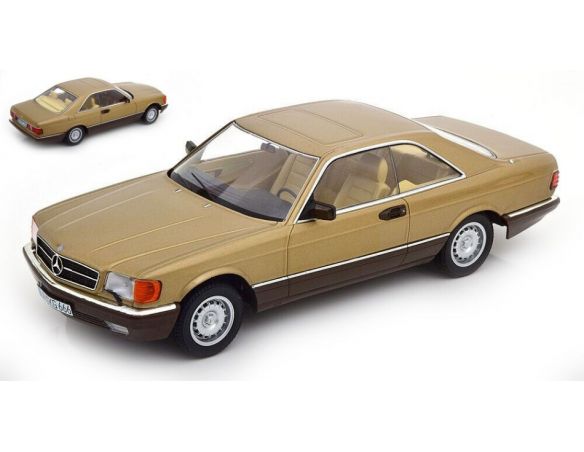 KK SCALE KKDC180335 MERCEDES 500 SEC C126 1987 GOLD METALLIC 1:18 Modellino