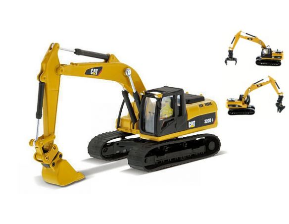 DIECAST MASTER DM85652 CAT 320D L HYDRAULIC EXCAVATOR W/MULTIPLE WORK TOOLS 1:87 Modellino