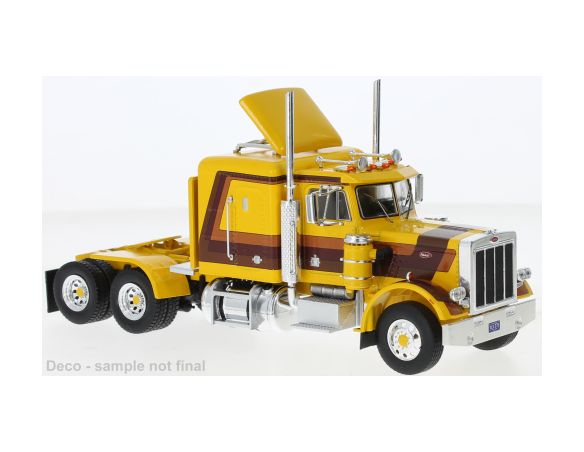 IXO MODEL TR134 PETERBILT 359 1976 YELLOW/BROWN 1:43 Modellino