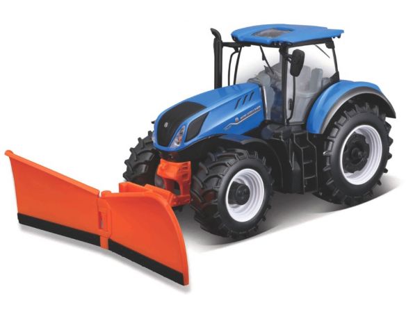 BBURAGO BU44081 NEW HOLLAND T7.315 TRACTOR + SNOW PLOW 1:32 Modellino