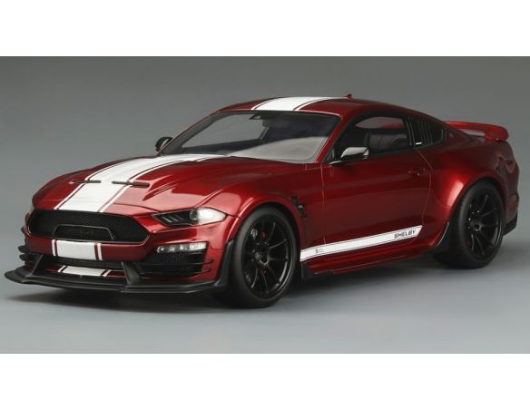 GT SPIRIT GT397 FORD SHELBY MUSTANG SUPER SNAKE DARK RED/WHITE 1:18 Modellino