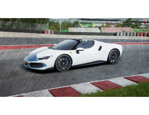 LOOKSMART LS538D FERRARI 296 GTS ASSETTO FIORANO BIANCO CERVINO/BLU CORSA 1:43 Modellino
