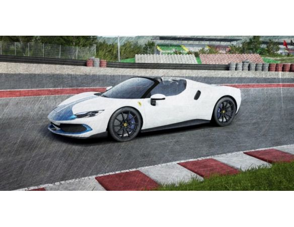 LOOKSMART LS538D FERRARI 296 GTS ASSETTO FIORANO BIANCO CERVINO/BLU CORSA 1:43 Modellino