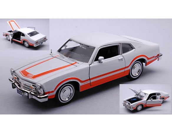 MOTORMAX MTM73332W FORD MAVERICK GRABBER 1974 ORANGE/WHITE TIMELESS LEGEND 1:24 Modellino