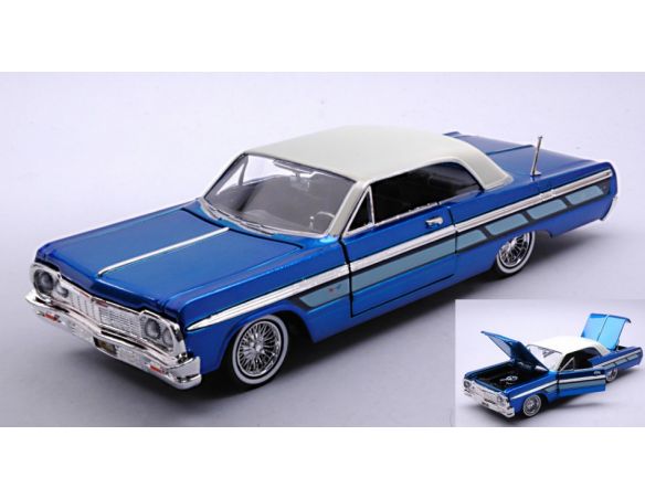 MOTORMAX MTM79021B CHEVROLET IMPALA LOWRIDER 1964 BLUE 1:24 Modellino