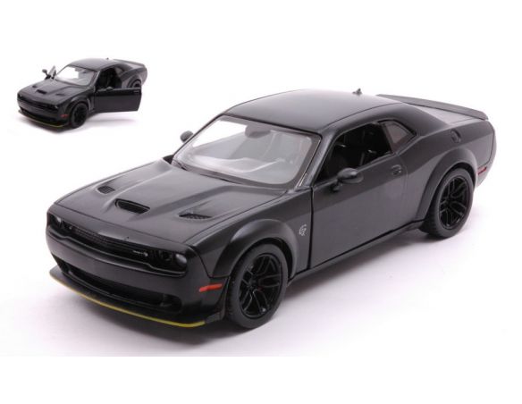 MOTORMAX MTM79350MBK DODGE CHALLENGER SRT HELLCAT WIDE-BODY MATT BLACK 1:24 Modellino