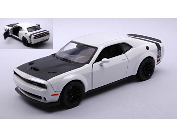 MOTORMAX MTM79350W DODGE CHALLENGER SRT HELLCAT WIDE-BODY WHITE 1:24 Modellino