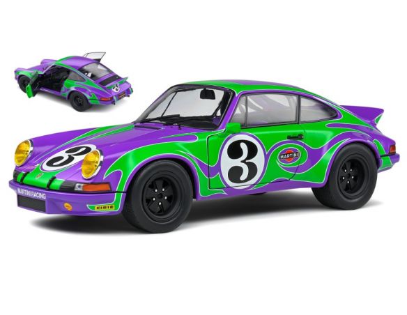 SOLIDO SL1801117 PORSCHE 911 RSR N.3 HIPPY TRIBUTE 1973 PURPLE/GREEN 1:18 Modellino