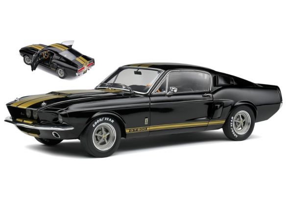 SOLIDO SL1802908 SHELBY GT500 1967 BLACK GOLD STRIPES 1:18 Modellino